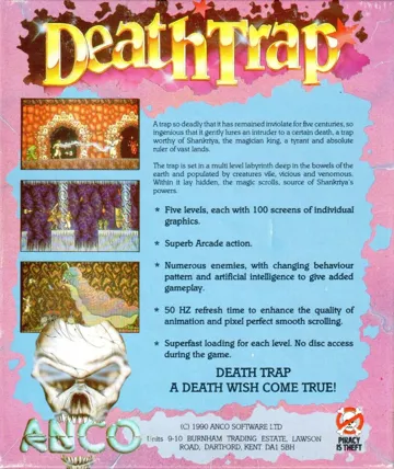 Death Trap box cover back